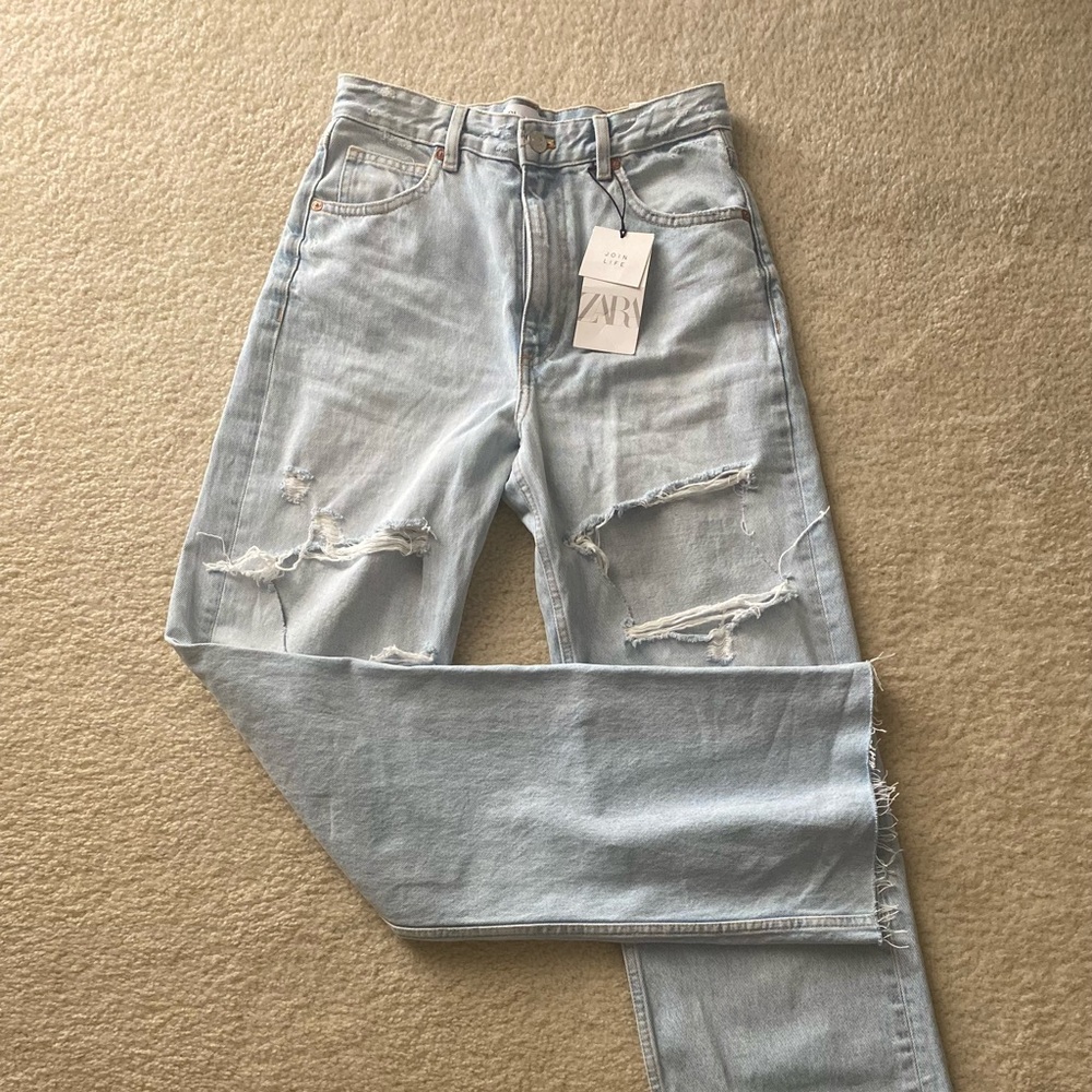 Zara Denim Ripped Jeans